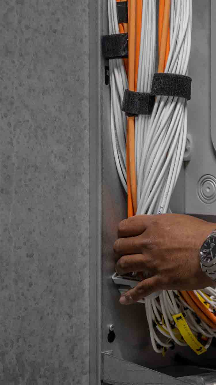 Fiberkabling Nyt Udstyr Med Opmaerkning Mobil