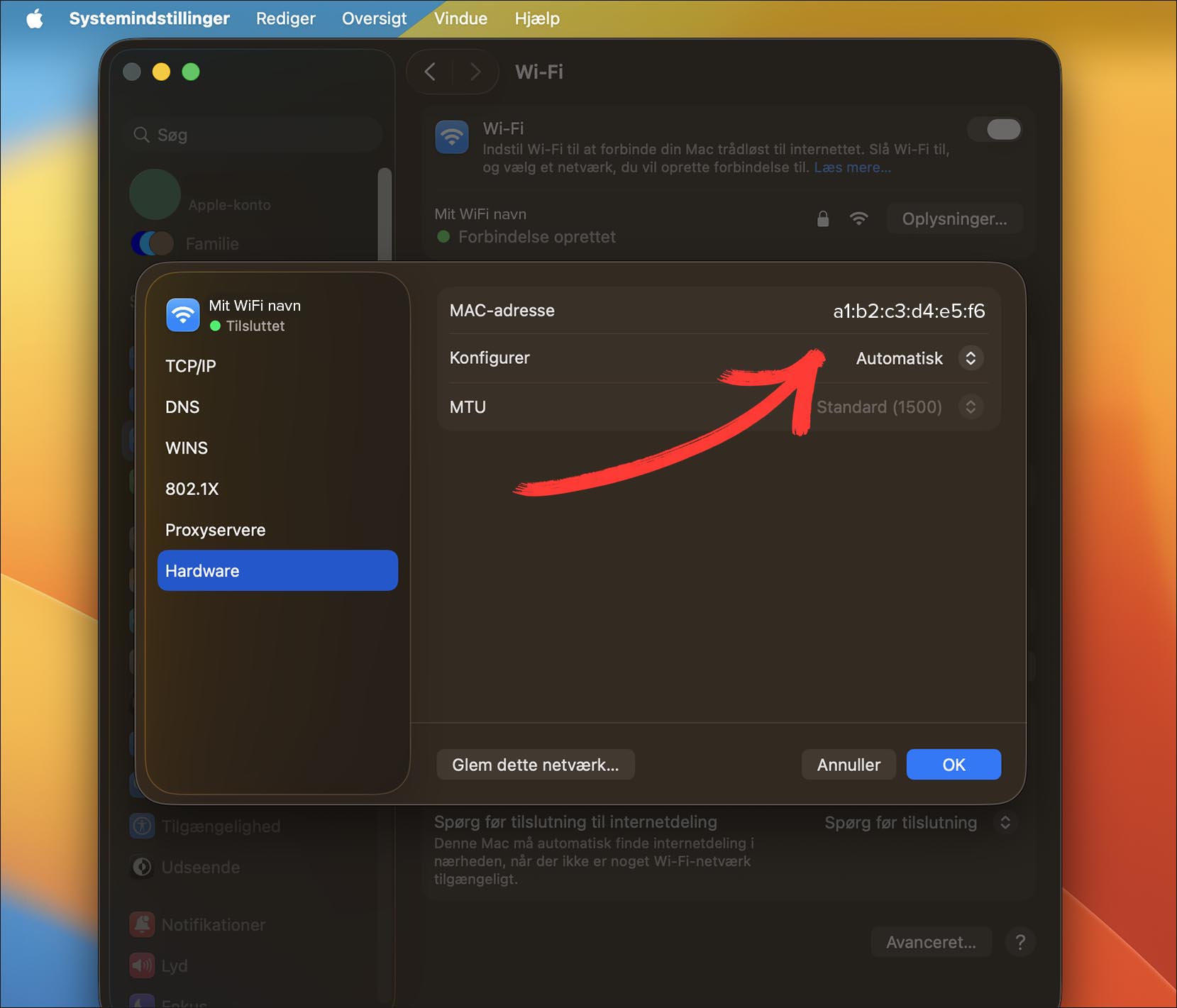 MAC adresse på MacOS Step 5