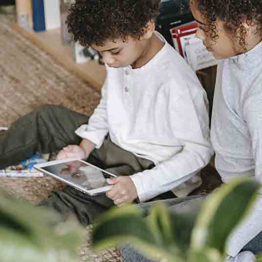 Børn Med Tablet Godt Wifi Mobil